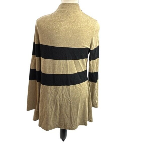 Joseph Ribkoff Open Front Cardigan Womens Size 10 Gold Black Metallic Stripe - Picture 5 of 7